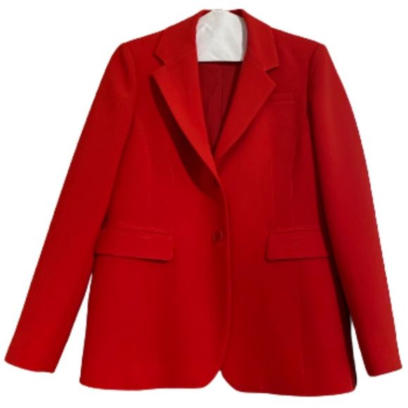 ALTUZARRA Made in Italy WOMEN’s RED CREPE BLAZER JACKET Size IT-46 | US-10 - Picture 1 of 9